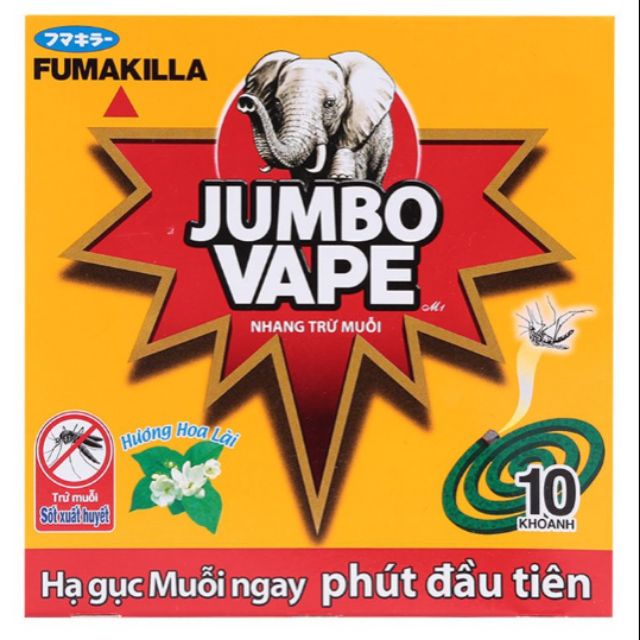 Hộp Nhang muỗi Jumbo Vape hương hoa Lài hộp 10 khoanh