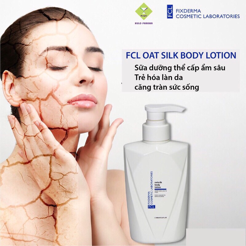Fixderma FCL Oat Silk Body Lotion dưỡng ẩm toàn thân dùng được cho cả da nhạy cảm chai to 400ml