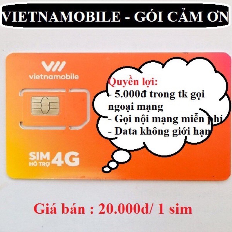 Sim số Vietnamobile Gói Cước Cảm Ơn