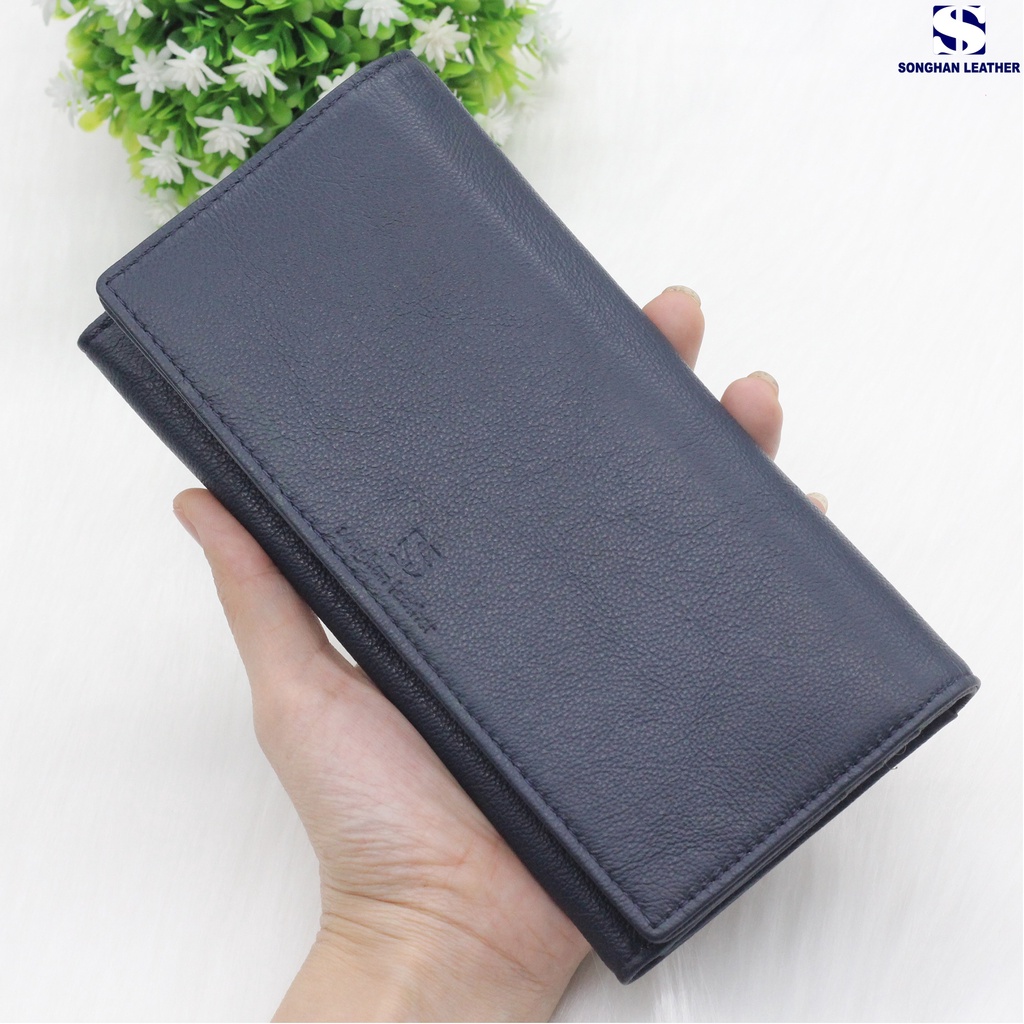 Ví Nữ Dài Cầm Tay Da Bò Songhan Leather VNO11.Bóp Nữ Gập Đôi Nhiều Ngăn Tiện Lợi.Bảo Hành 12 Tháng