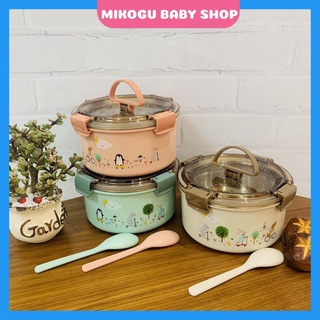 Nồi Cháo Giữ Nhiệt 💝FREESHIP💝 Nồi Cháo Inox giữ nhiệt cao cấp cho bé họa tiết đáng yêu