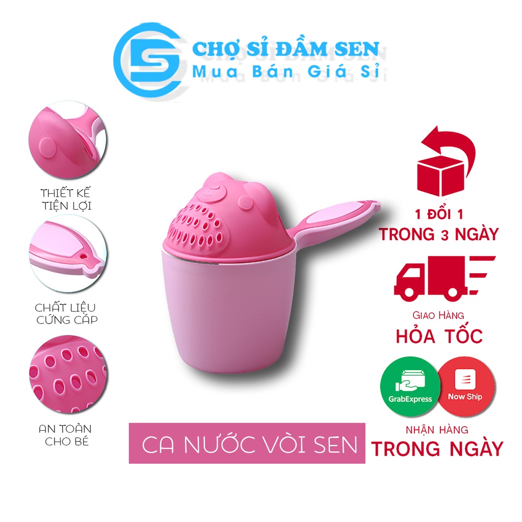 Ca nước vòi sen, Ca múc nước tắm bé có nắp gầu vòi sen  B03-CNVS Giao màu ngẫu nhiên