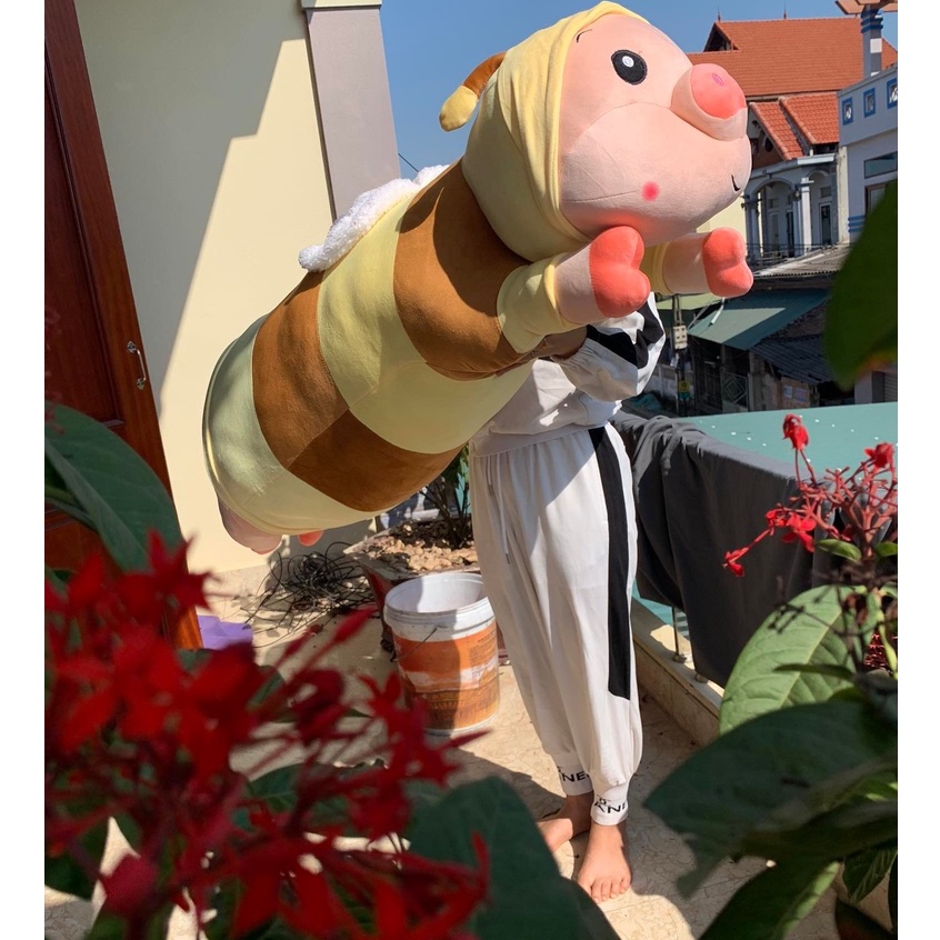 Gấu bông lợn biến hình ong, gối ôm hình thú nhồi bông cho bé, heo bông cực kì dễ thương TK03