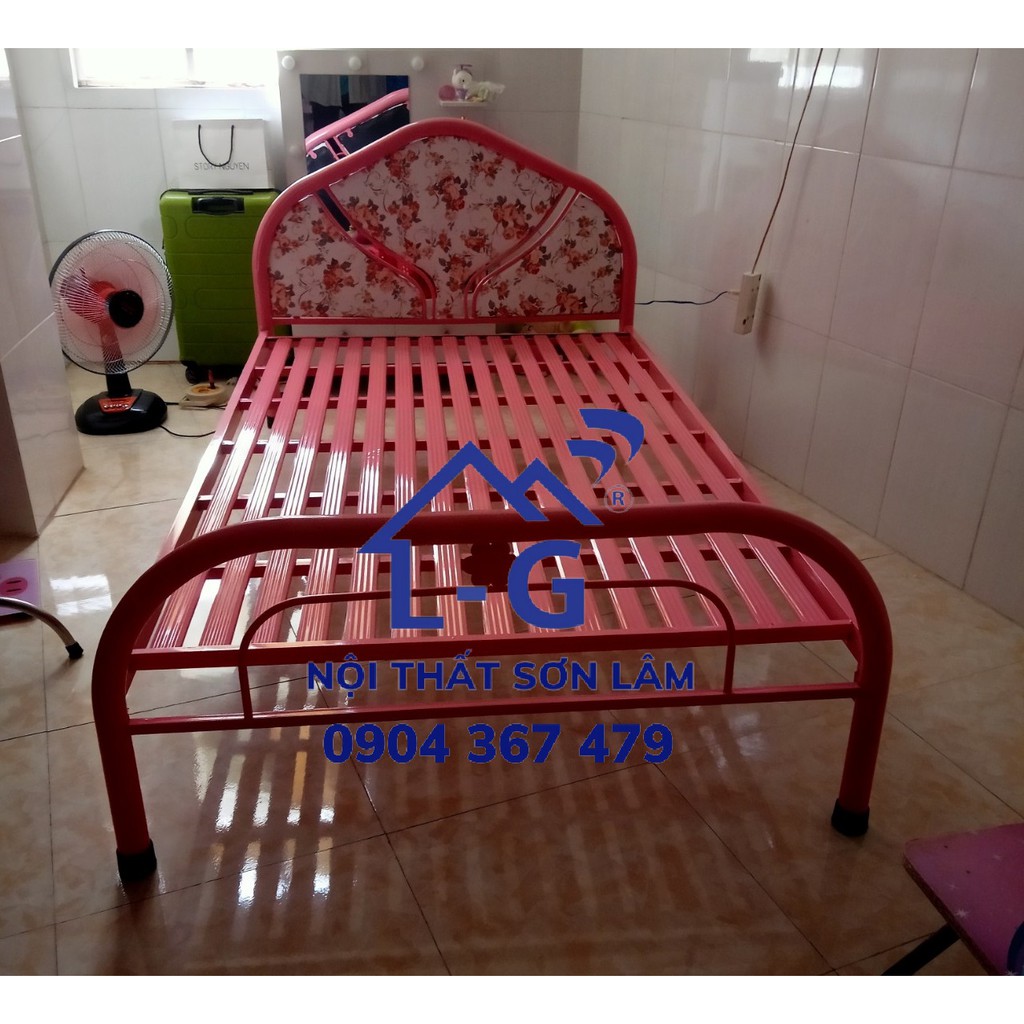 Giường sắt ngủ tròn giá rẻ 1m x 2m