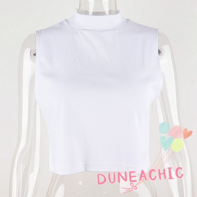 Áo Tank Top Cổ Cao Màu Trơn Thời Trang Dành Cho Nữ