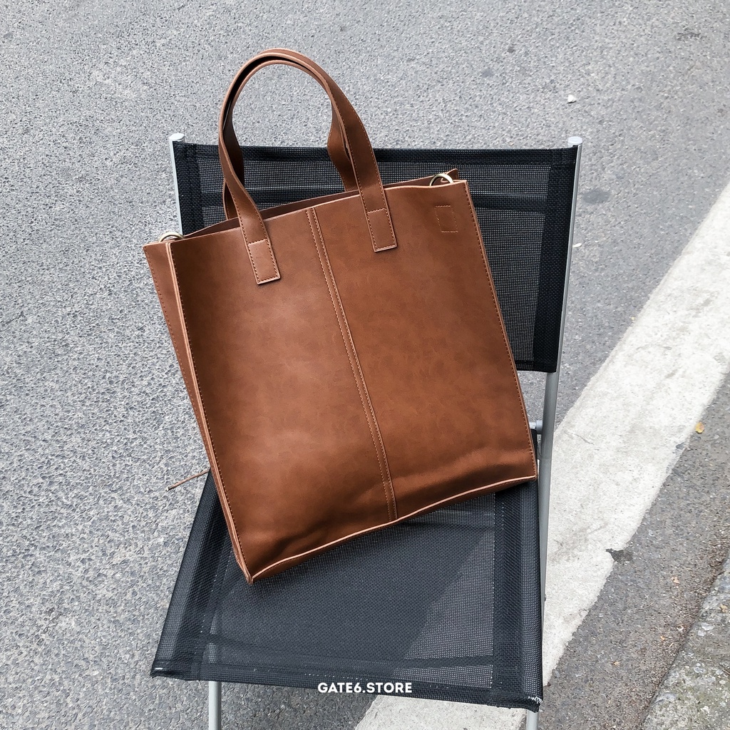 Túi đeo chéo Nam nữ EW da PU, cặp xách da trơn 2 màu Unisex kèm dây đeo kiểu Hàn GATE6 - 2168