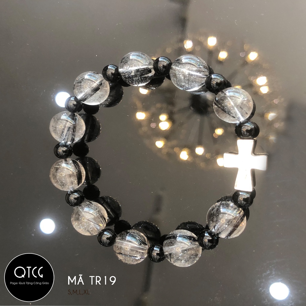 Vòng Mân Côi - Tràng Hạt Đá - Mẫu TR19 cho nam nữ - Quà tặng Công Giáo tinh tế, ý nghĩa