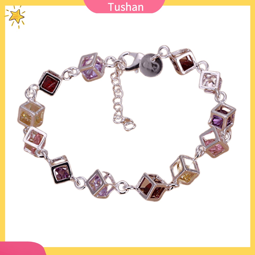 Vòng tay nữ mạ bạc đính đá CZ