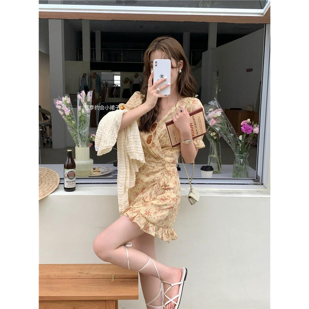 63983 Váy Ngắn Mùa Hè Váy Ren Hoa Phụ Nữ