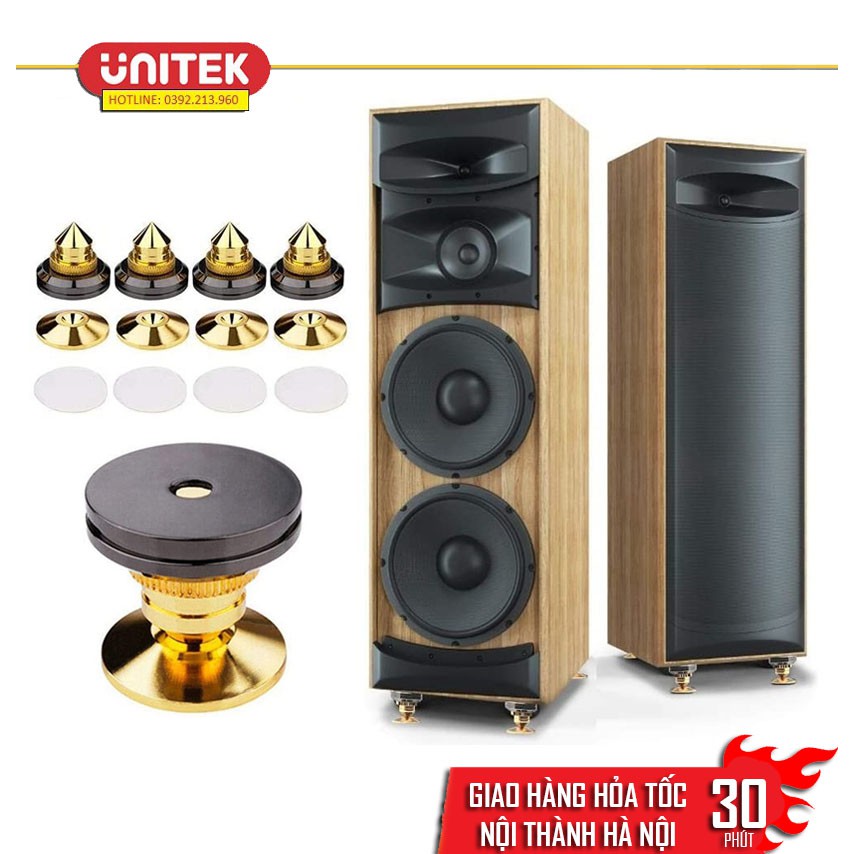 Bộ 4 Đế Đỡ Loa Đầu Nhọn Mạ Vàng Hợp Kim Chống Rung Chuyên Dụng