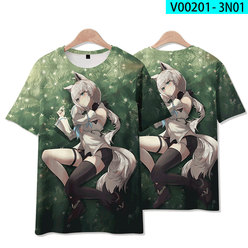 Hololive Vtuber Fubuki Áo Croptop Tay Ngắn Hóa Trang Nhân Vật Ayame Chopper Plus size