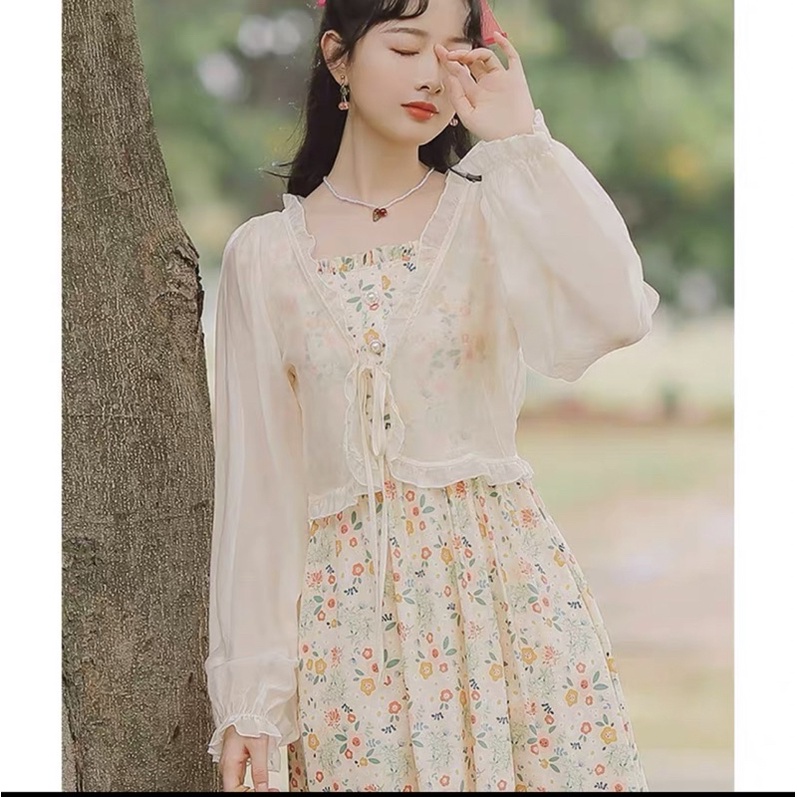Áo Cardigan Voan Lụa Mỏng Khoác Ngoài Cho Nữ
