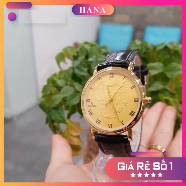 Đồng hồ nam Quaiba 018 mặt vàng hình rồng 3D chính hãng Tony Watch 68