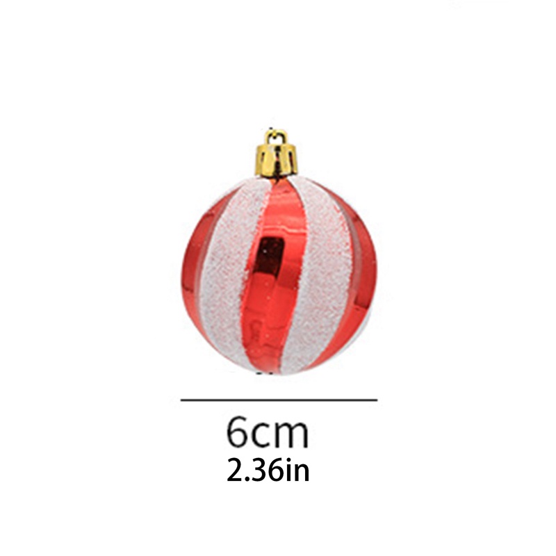 Bộ 6 Quả Châu Trang Trí Cây Thông Giáng Sinh Màu Vàng Và Đỏ Chống Vỡ Kích Thước 6cm