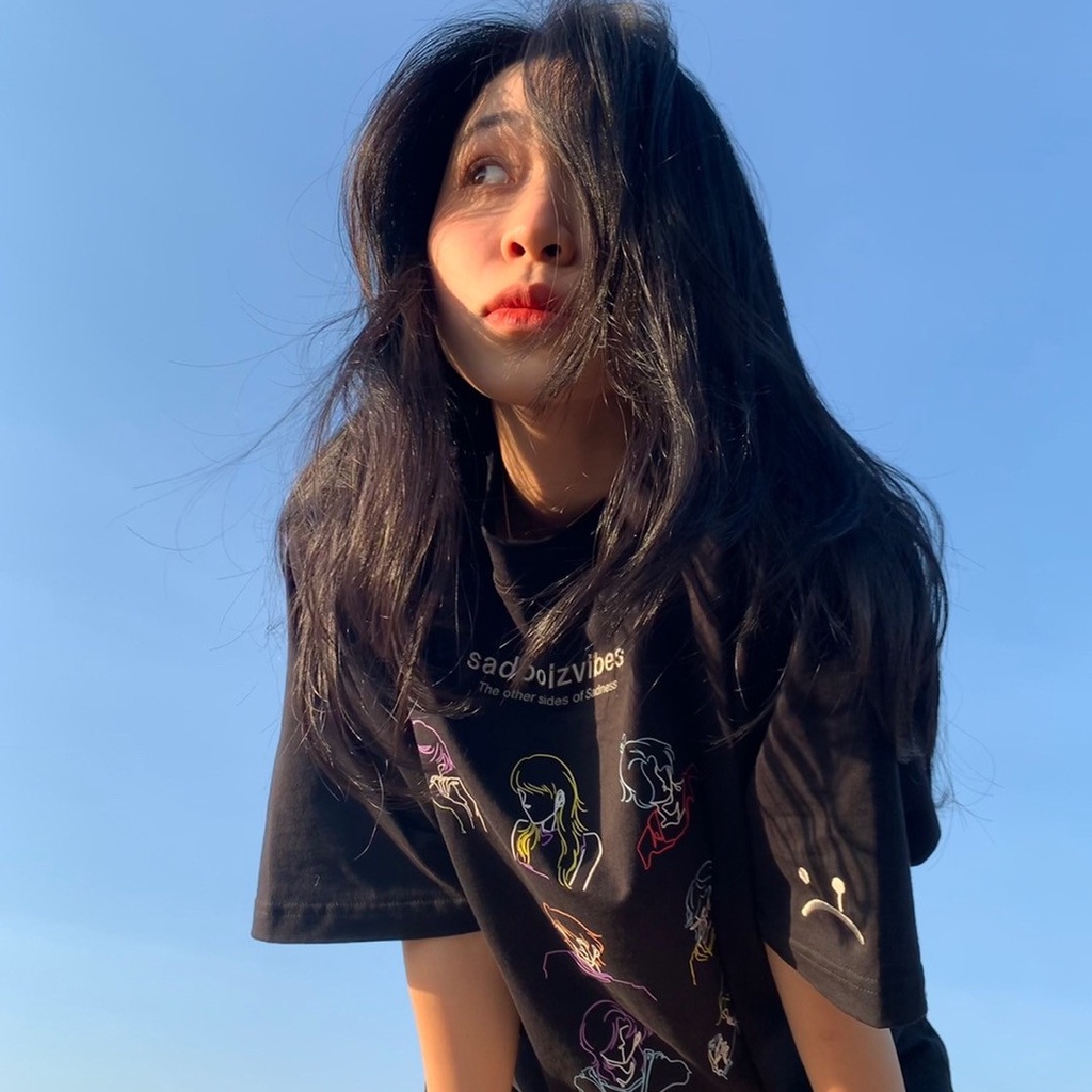 Áo thun unisex sadboiz sadboizvibes toss tee áo thun tay lỡ nam nữ sad boiz toss hình thêu full tag - Gin Store