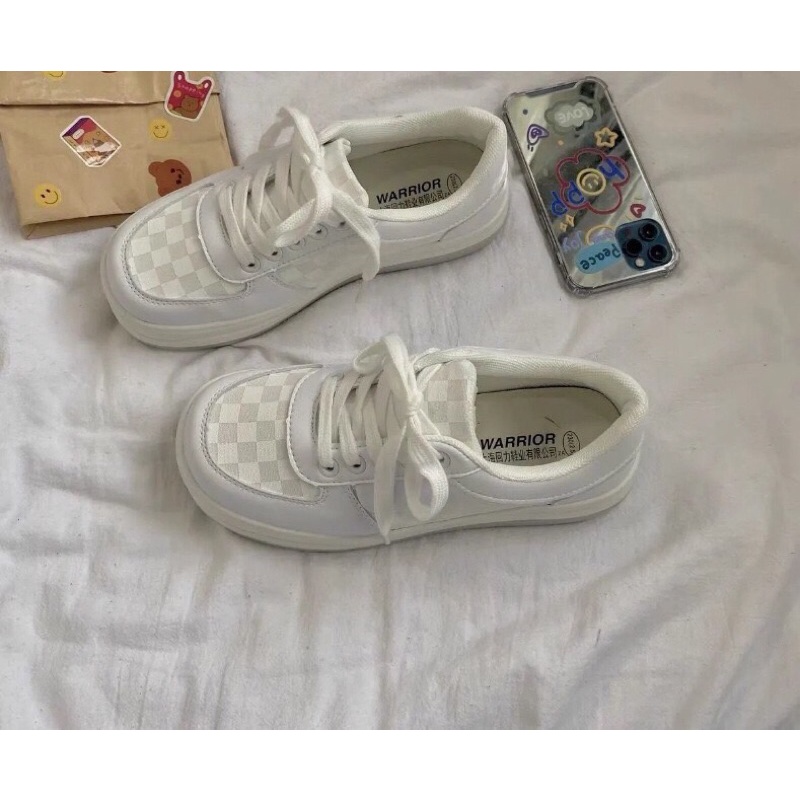 Giày thể thao sneaker nam nữ vải canvas kẻ sọc caro đế bánh mỳ Ulzzang FLOWER G10 - Nguyentrang239