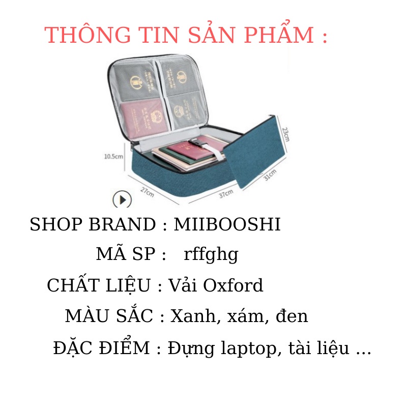 Cặp túi đựng hồ sơ tài liệu giấy tờ A4 nhiều ngăn cỡ lớn có khoá số quai xách cầm tay tiện lợi MiibooShi rffghg