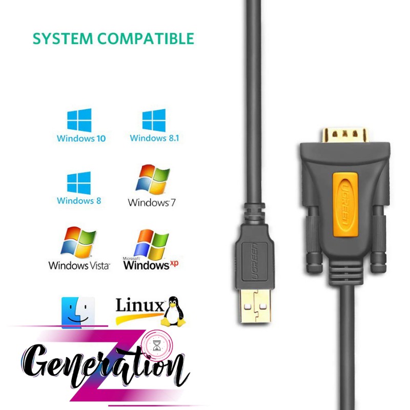 Cáp chuyển USB 2.0 ra RS232 Chipset PL2303TA Ugreen dài 1M - 1.5M - 2M - 3M