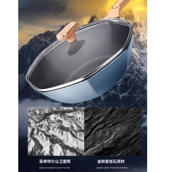(Sẵn) Chảo đá Maifan bát giác chống dính kháng khuẩn 32cm