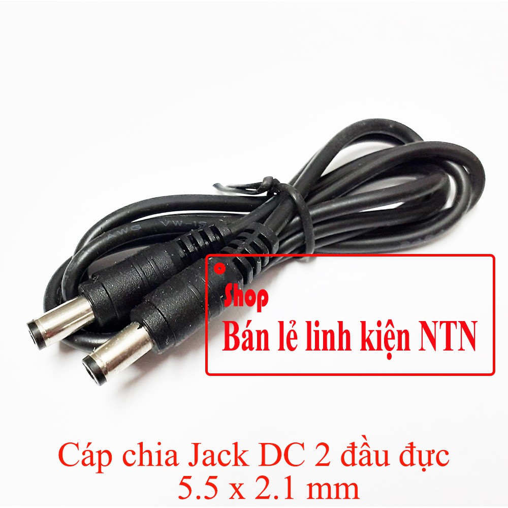 Cáp chia Jack DC 2 đầu đực 5.5 x 2.1mm