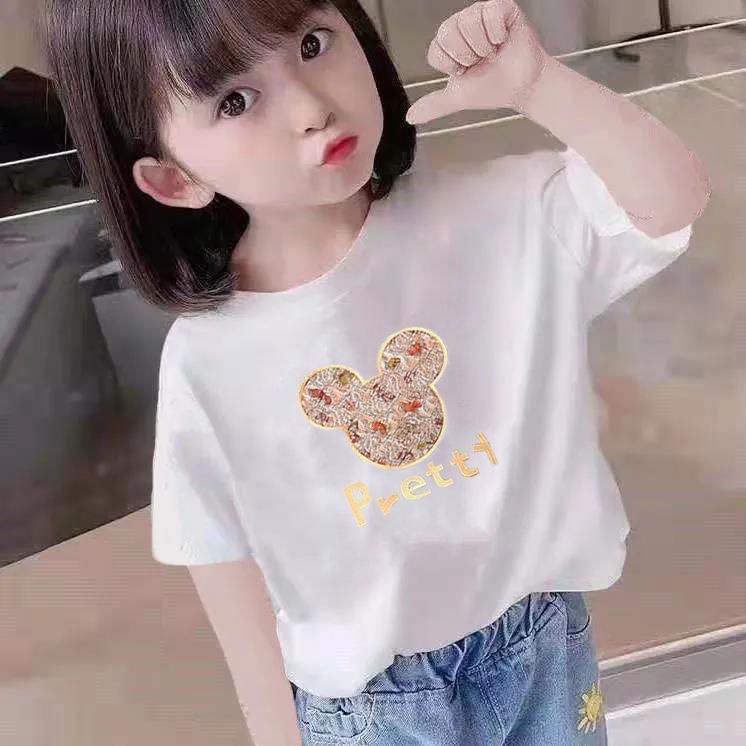 Hàng Mới Về Mới Áo Thun Cotton Tay Ngắn Phong Cách Mới ~ 2022 Cho Bé Gái