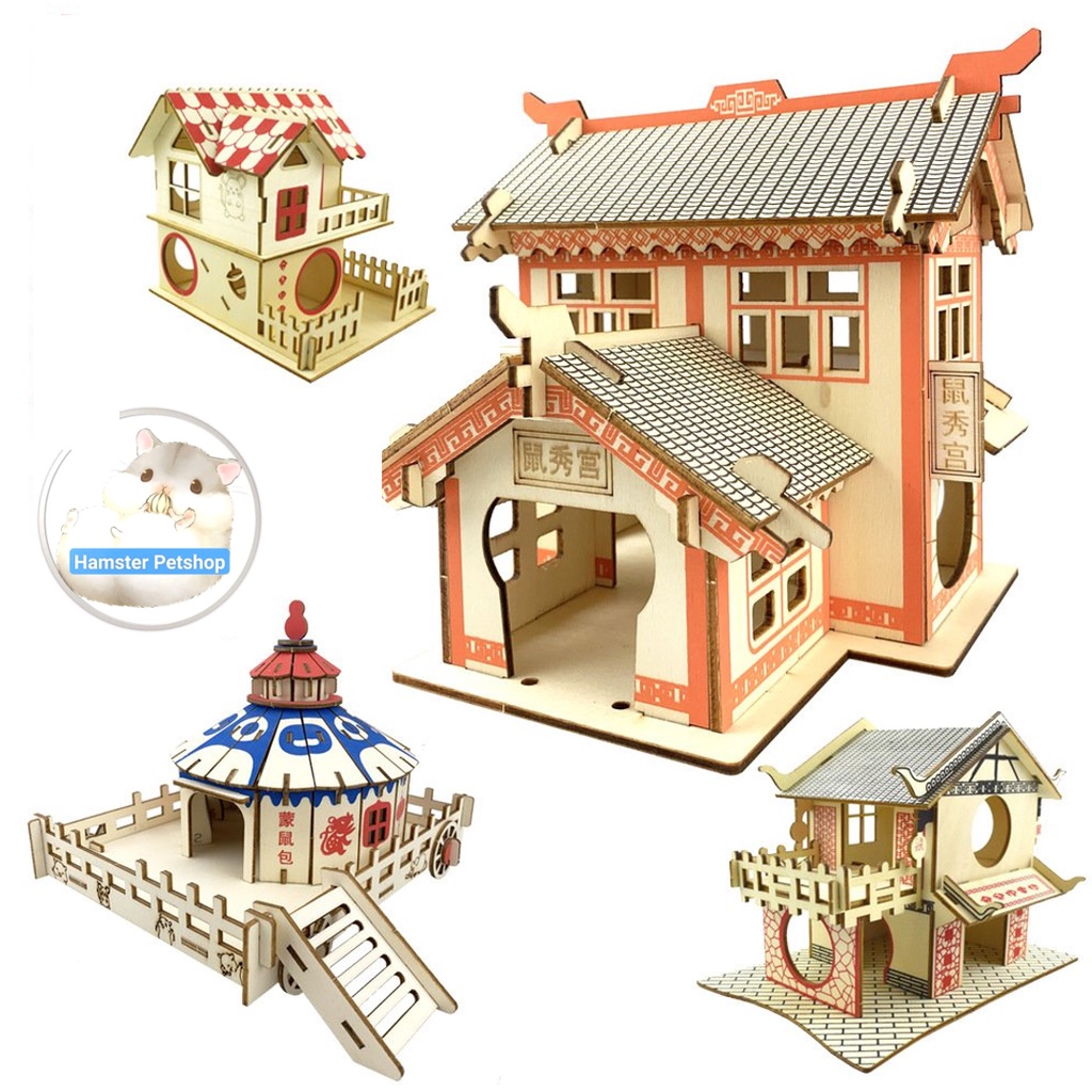 Nhà ngủ lắp ráp gỗ ép độc đẹp lạ cho Hamster