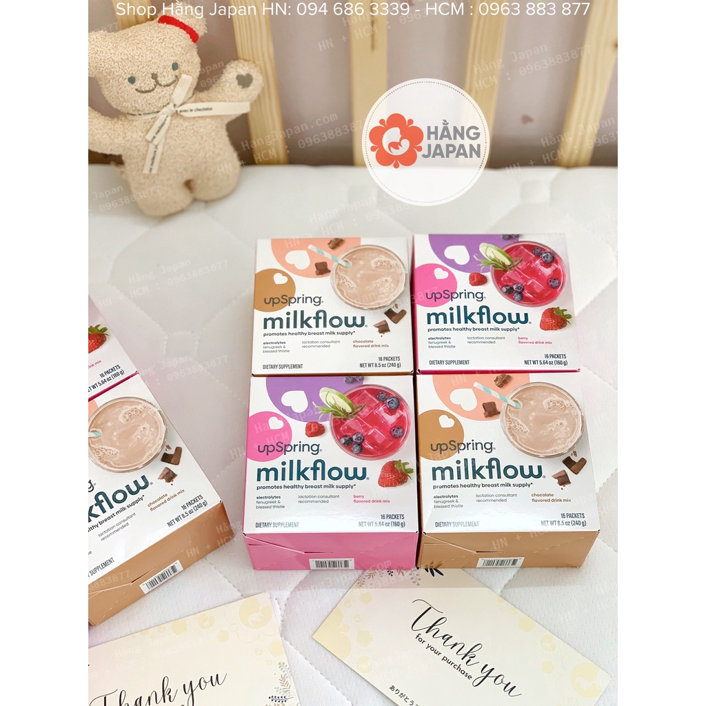 Trà lợi sữa Upspring Milkflow mẫu mới 16 gói/ hộp hàng chính hãng Mỹ