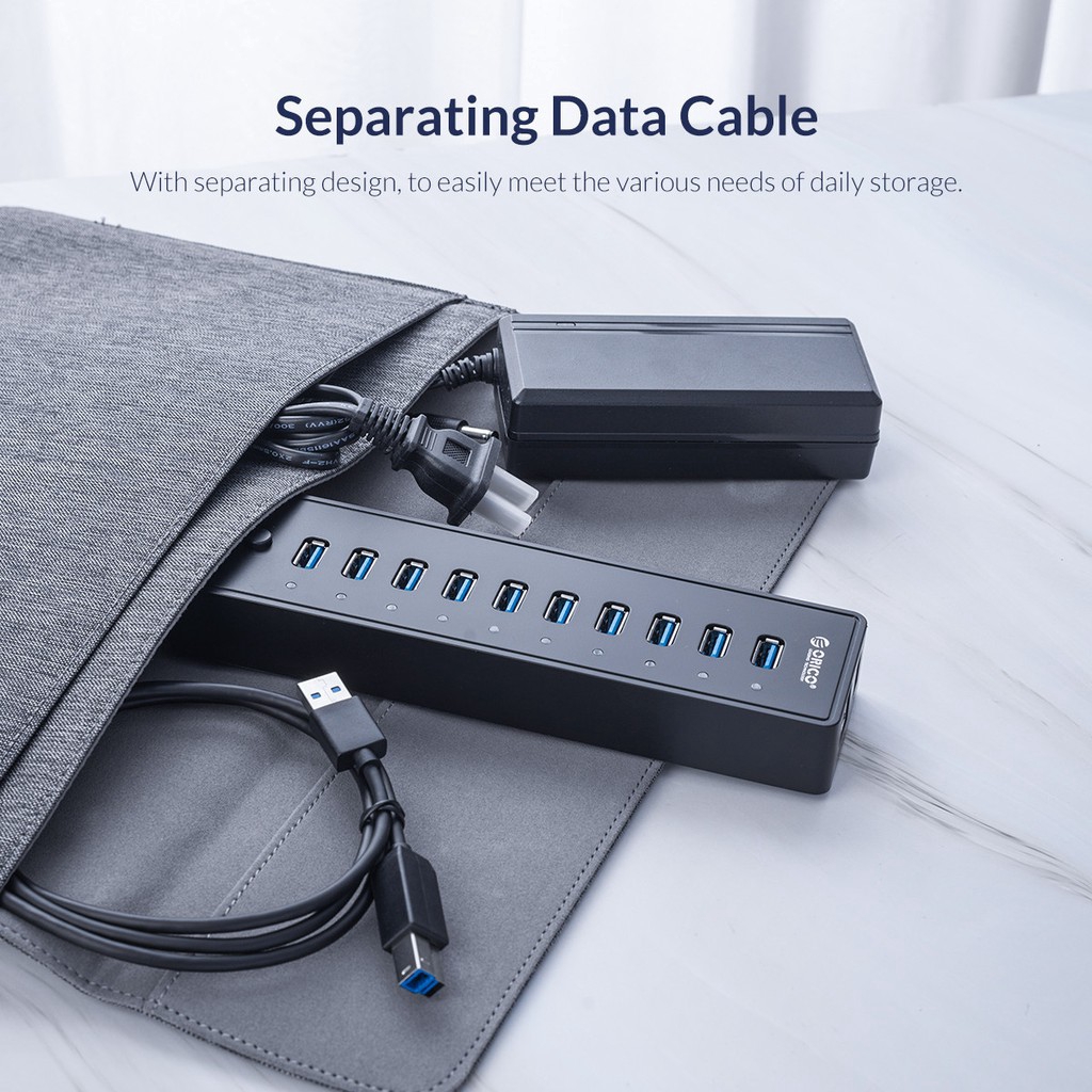 ORICO Powered USB 3.0 HUB Bộ chia USB bên ngoài Bộ mở rộng USB 10 cổng Phụ kiện máy tính xách tay MacBook