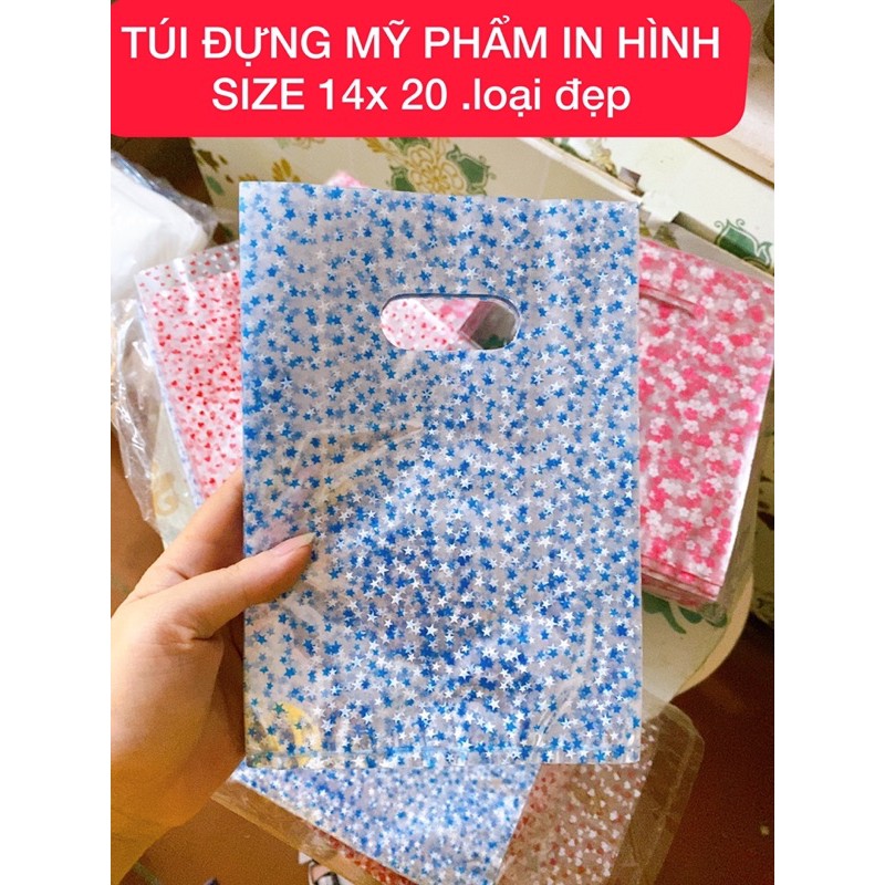 ( RẺ NHẤT QUẢ 100gr TÚI ĐỰNG MỸ PHẨM.TÚI NILONG IN HÌNH TRONG,  HÀNG LOẠI 1 .SIZE 14x20