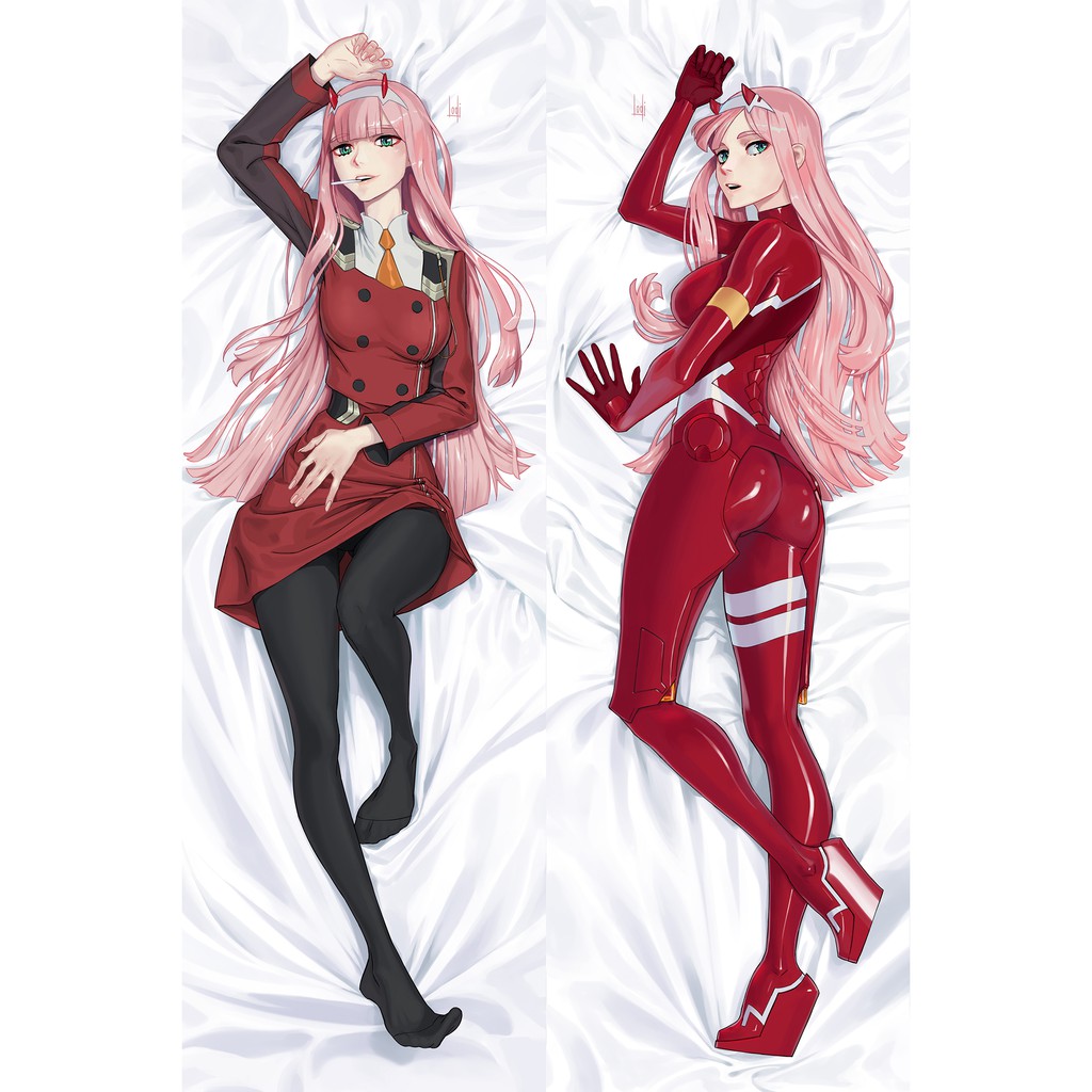 Gối ôm dài anime zero two in 2 mặt (Tặng 1 poster hoặc 1 huy hiệu)