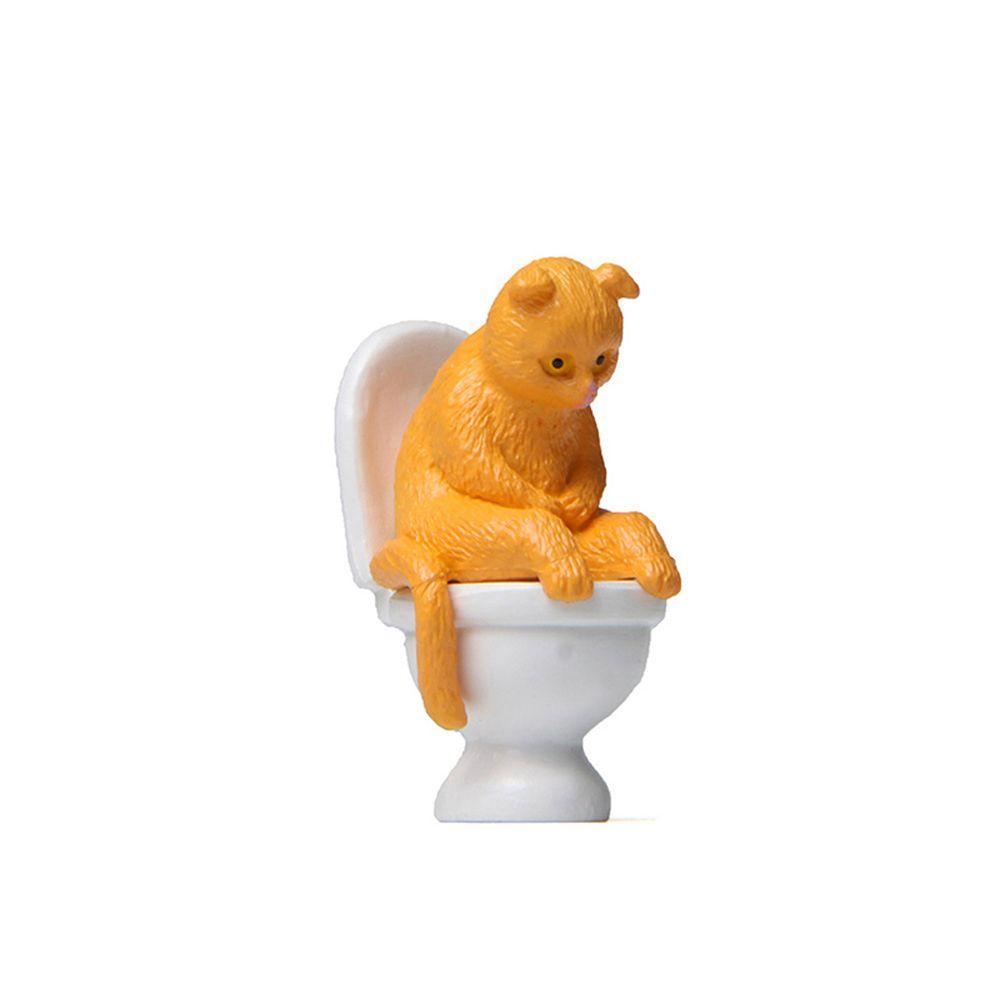 Đồ trang trí Mèo Ngồi Trên Toilet Trang Trí Sân Vườn
