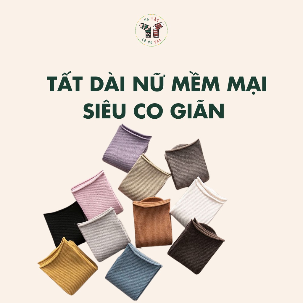 Tất Nhún Cao Cổ Nữ Có Tất chất cotton spandex siêu co giãn, nhiều màu thời trang - CANDIES