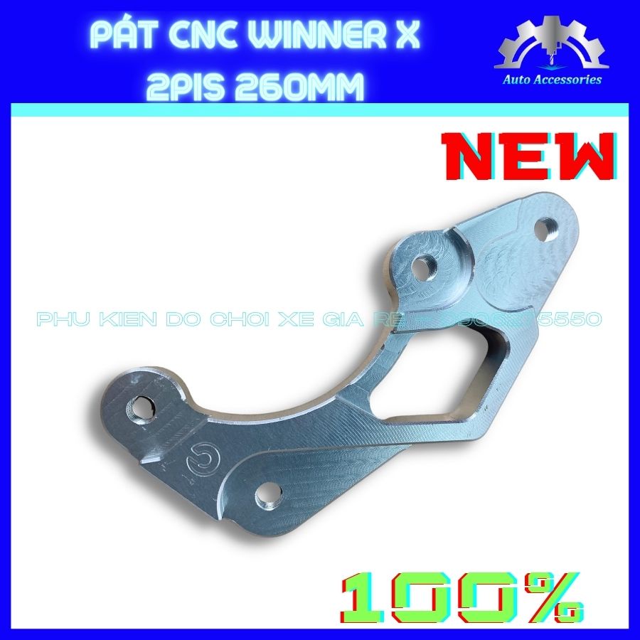 Pát gắn Heo 2piston đối xứng Brcmbe Nissin Adelin đi đĩa size Zin 260mm xe Winner X Pát CNC nguyên khối, tỷ mỉ, sắc xảo