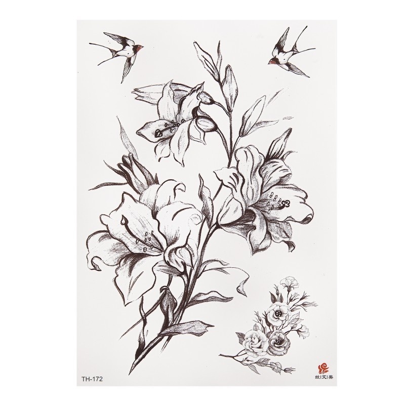 Realistic Flower Body Art Painting Arm Legs Tattoos Sticker/ portable Temporary Waterproof Tattoo Stickers