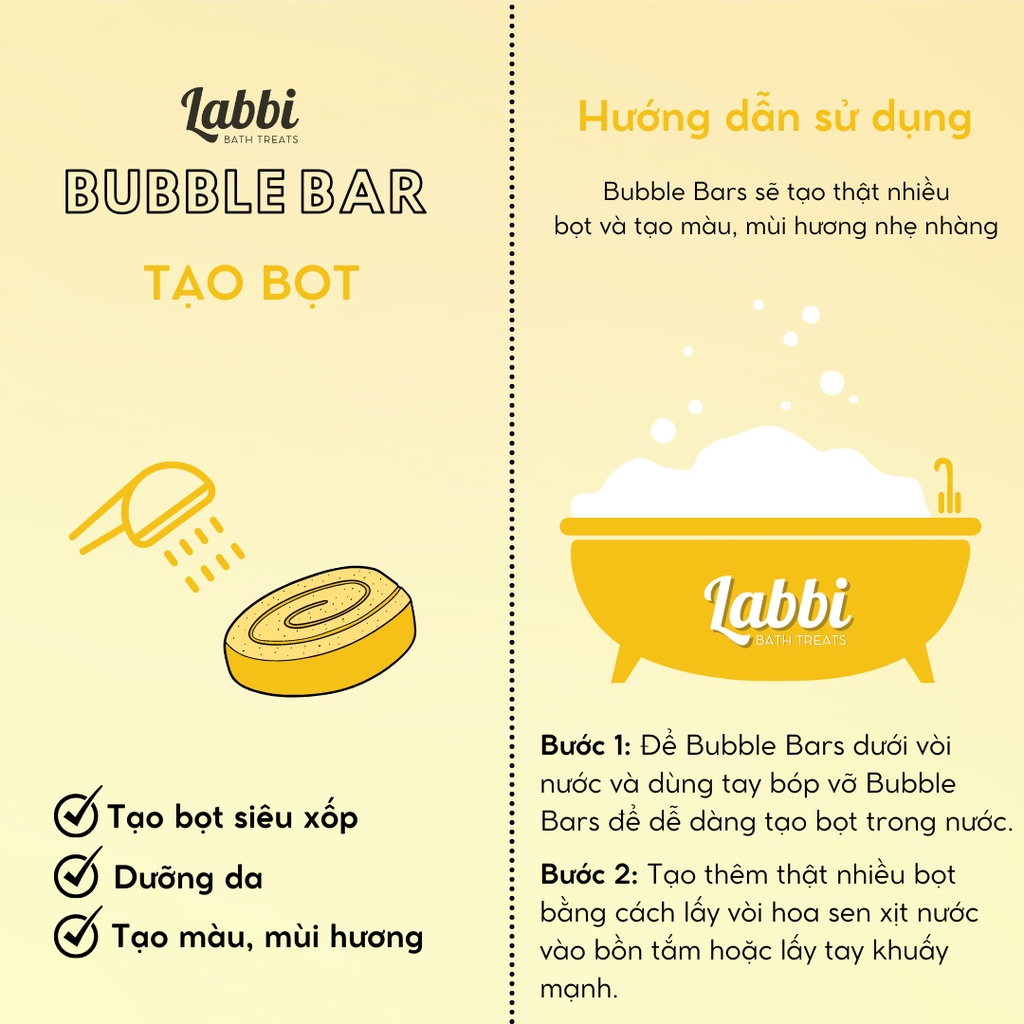 Bánh siêu tạo bọt bồn tắm MIDDLE OF JUNE  [Labbi] Bubble Bar