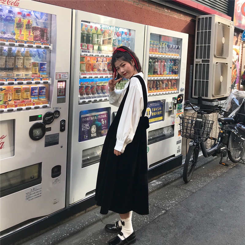 Bộ Áo Sơ Mi + Đầm Không Tay Thiết Kế Mới Thời Trang Theo Phong Cách Hàn Quốc Dành Cho Nữ