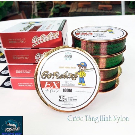 Cước câu cá Tàng Hình 100% Nylon GoFishing độ dài 100m