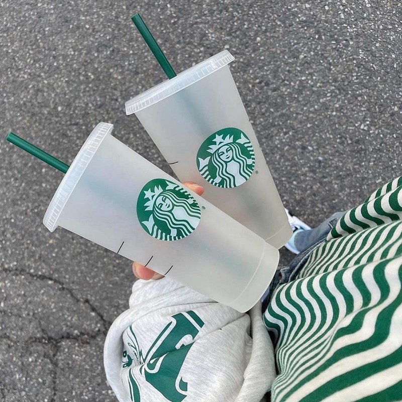 Order Ly STARBUCKS tái sử dụng kèm ống hút
