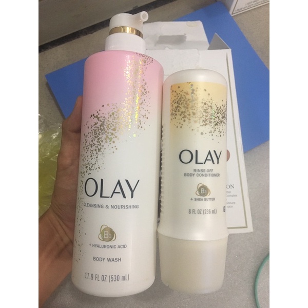 SỮA TẮM OLAY Body Wash 530ml và Xả DƯỠNG THỂ Olay Body Conditioner 236ml