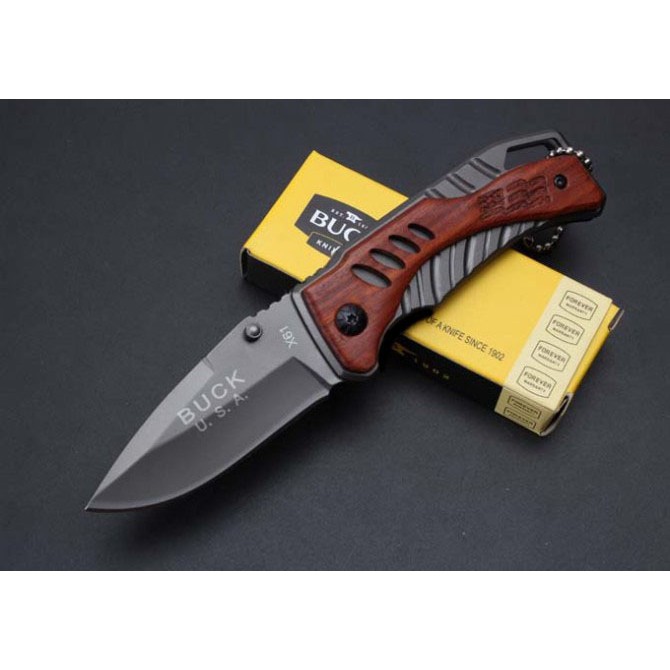 Dao phượt gấp gọn mini nhỏ gọn cao cấp có móc khóa HUTI KNIFE Buck X61