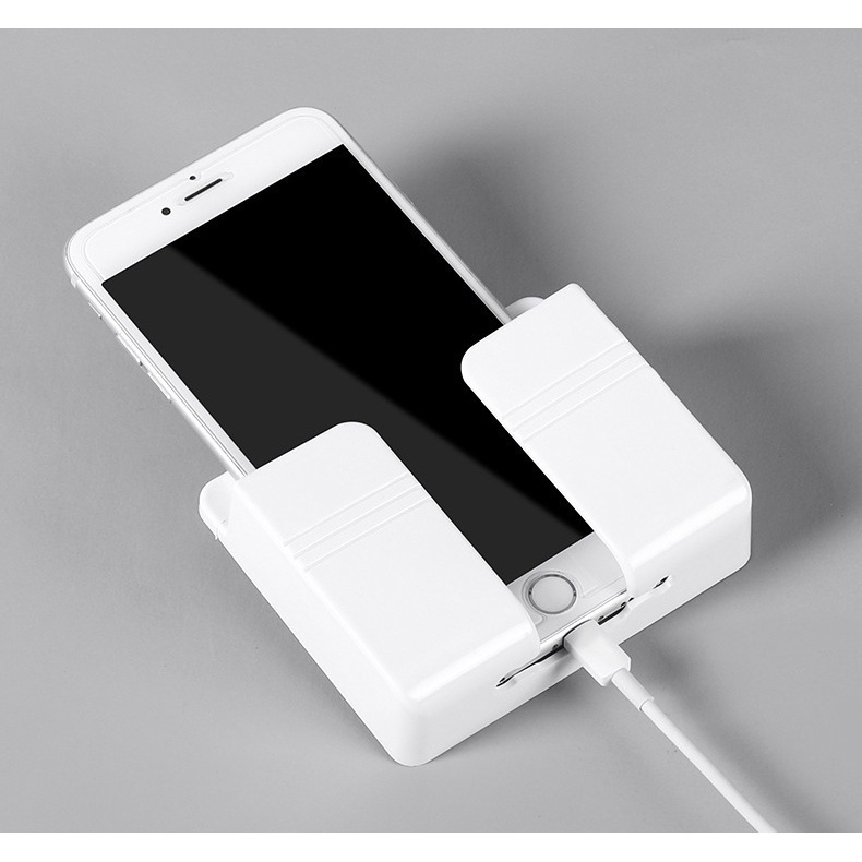 Combo Kệ dán tường để remote,giá đỡ sạc điện thoại hình chữ nhật DS87 Shalla