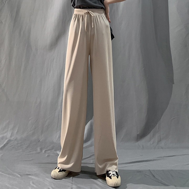 Quần ống rộng lưng cao chất đũi vải mềm mịn buộc dây thời trang TTS Ảnh thật | BigBuy360 - bigbuy360.vn