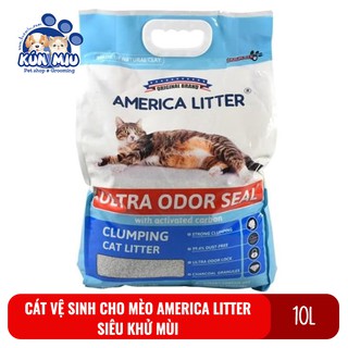 Cát vệ sinh cho mèo America Litter 10L Siêu khử mùi Ultra odor seal
