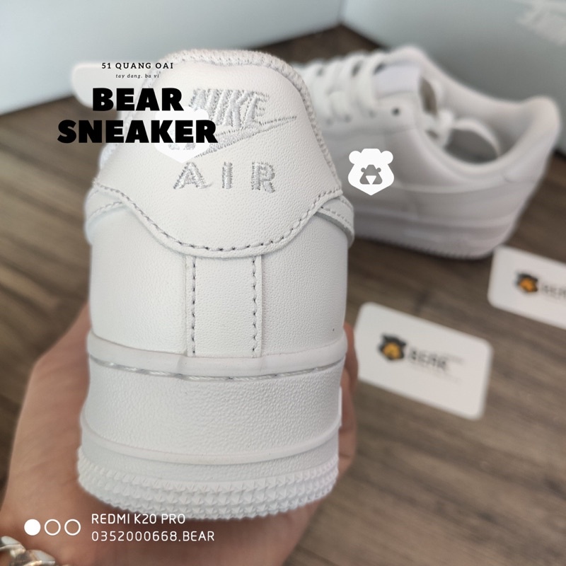 [Bear.sneaker]AF1 Air Force 1 trắng full bản BEST [Da xịn-check code lót]