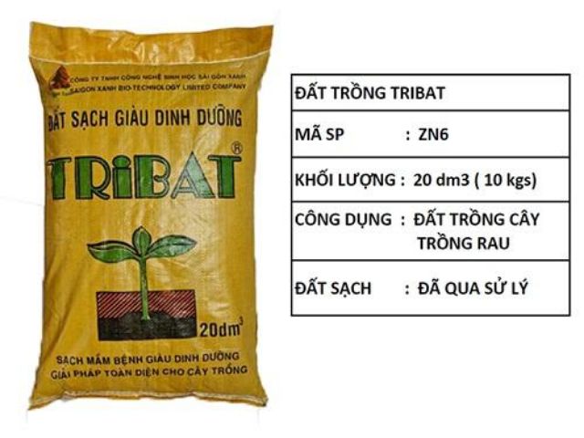 Đất Tribat dinh dưỡng 20dm3, Đất trồng cây có kèm phân bón, Trồng rau mầm, Rau, Hoa giá tốt nhất