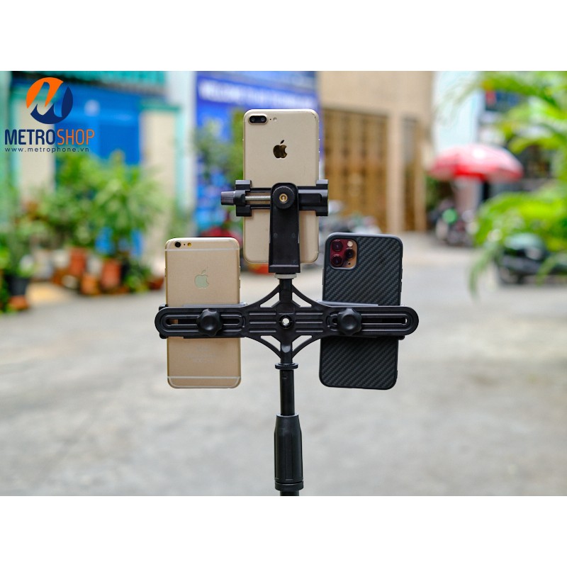 Bộ gắn điện thoại đèn LED và Mic Livestream | WebRaoVat - webraovat.net.vn