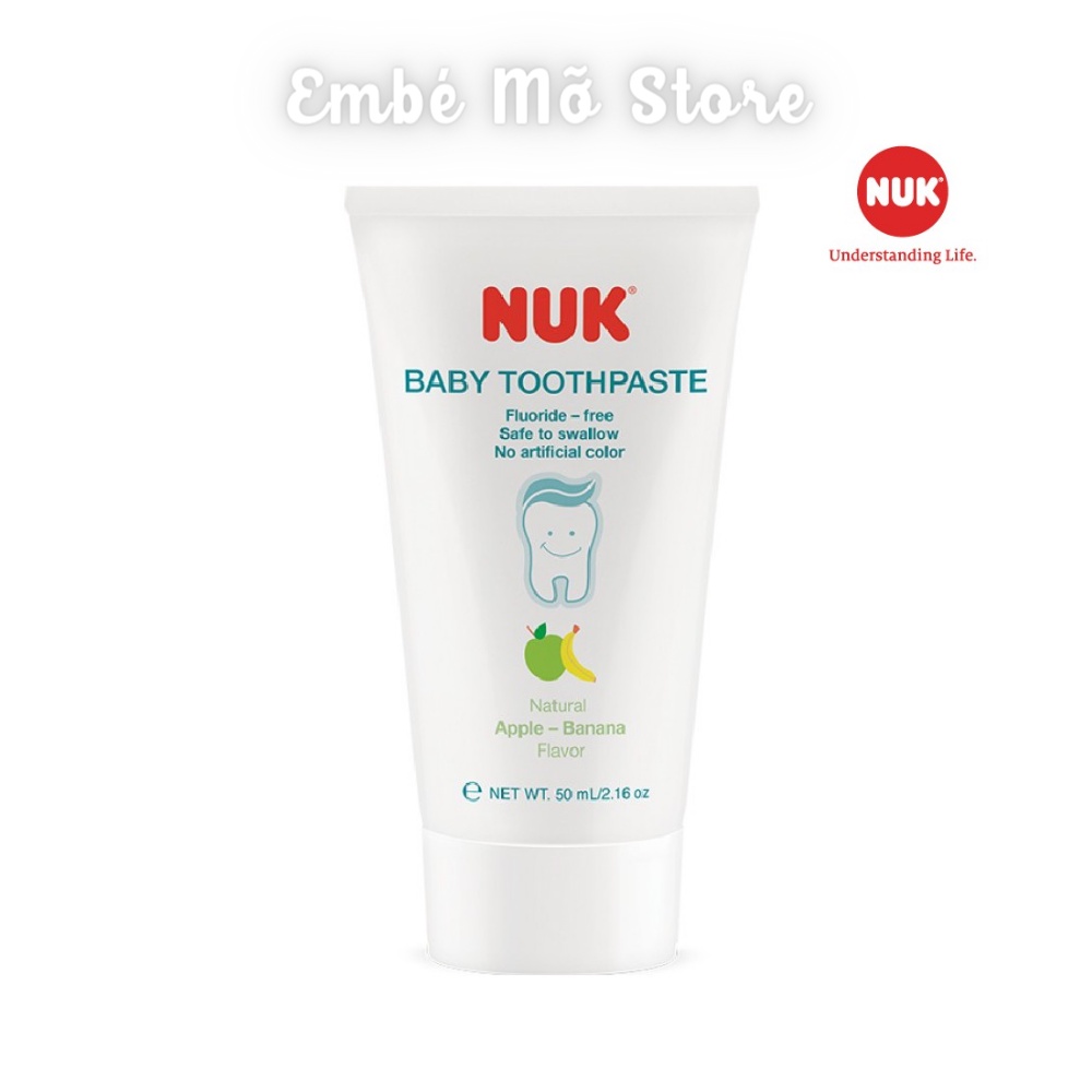Set Bàn Chải & Kem Đánh Răng NUK kHÔNG Flouride 3-36M - Embé Mỡ