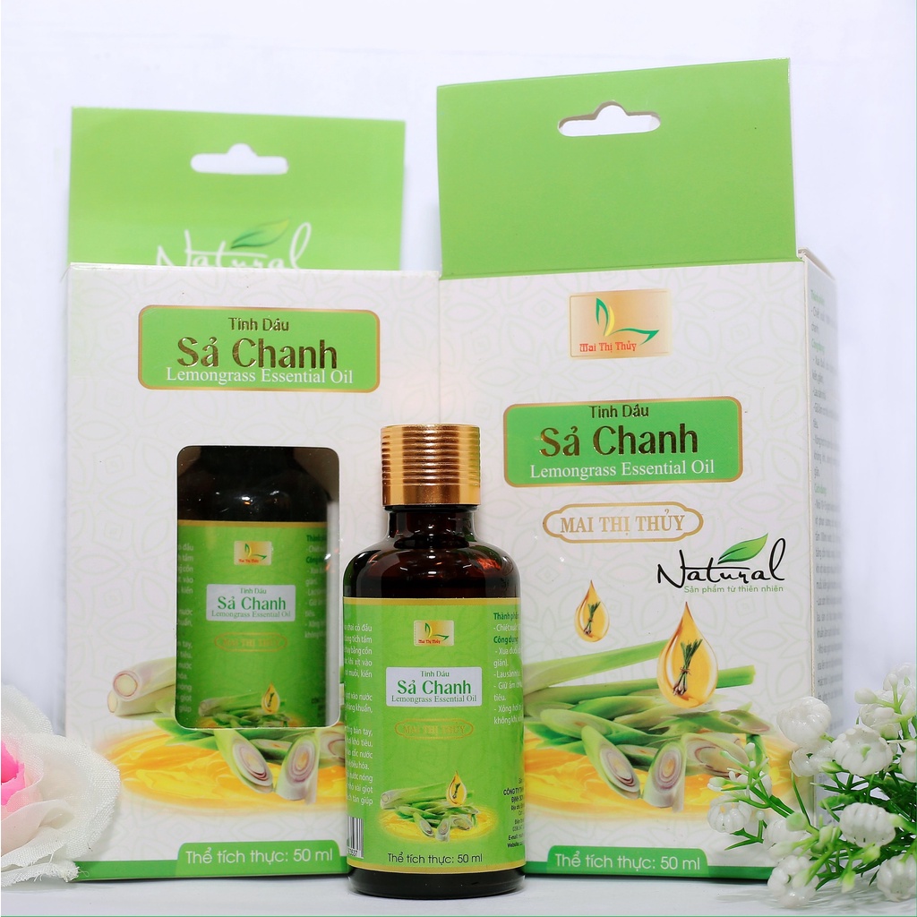 Tinh Dầu Sả Chanh Nguyên Chất 50ml - Tinh dầu xông phòng, khử mùi, kháng khuẩn, đuổi côn trùng hiệu quả