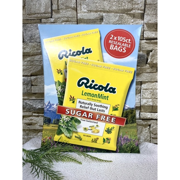 Kẹo ngậm ho không đường Ricola Sugar Free 105 viên