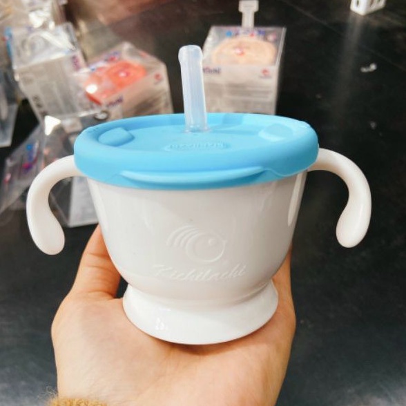 [Tặng cọ ống hút] Cốc tập uống nước cho bé 3 giai đoạn Kichilachi tiện lợi có vạch chia ml